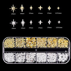 KACHIMOO close-up of star nail studs highlighting shine and precise edges