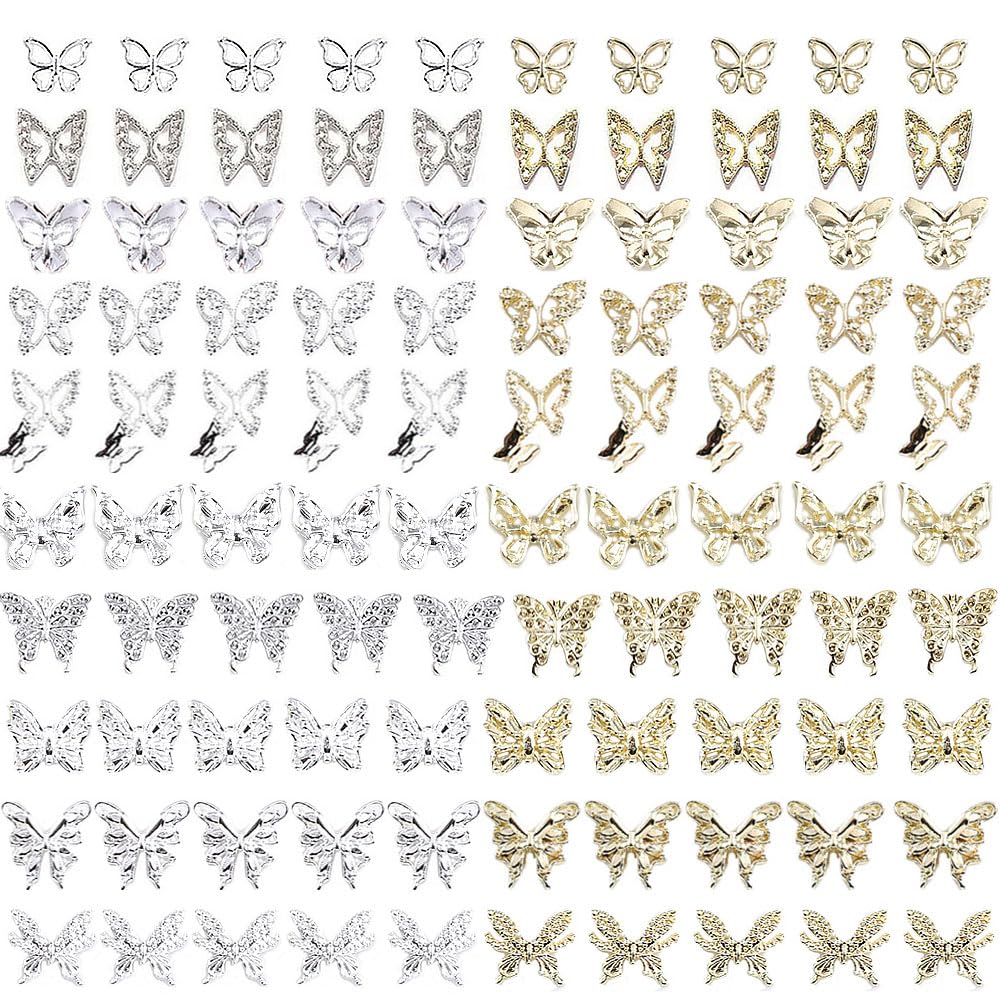 KACHIMOO front packaging displaying 100 silver and gold butterfly charms for variety