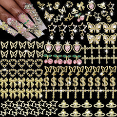 KACHIMOO front packaging showing full 106-piece gold charm set and organized tray benefit variety