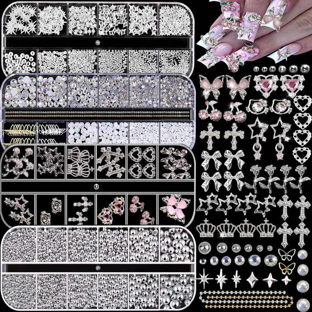 KACHIMOO front packaging showing the four organized charm boxes and contents, easy selection