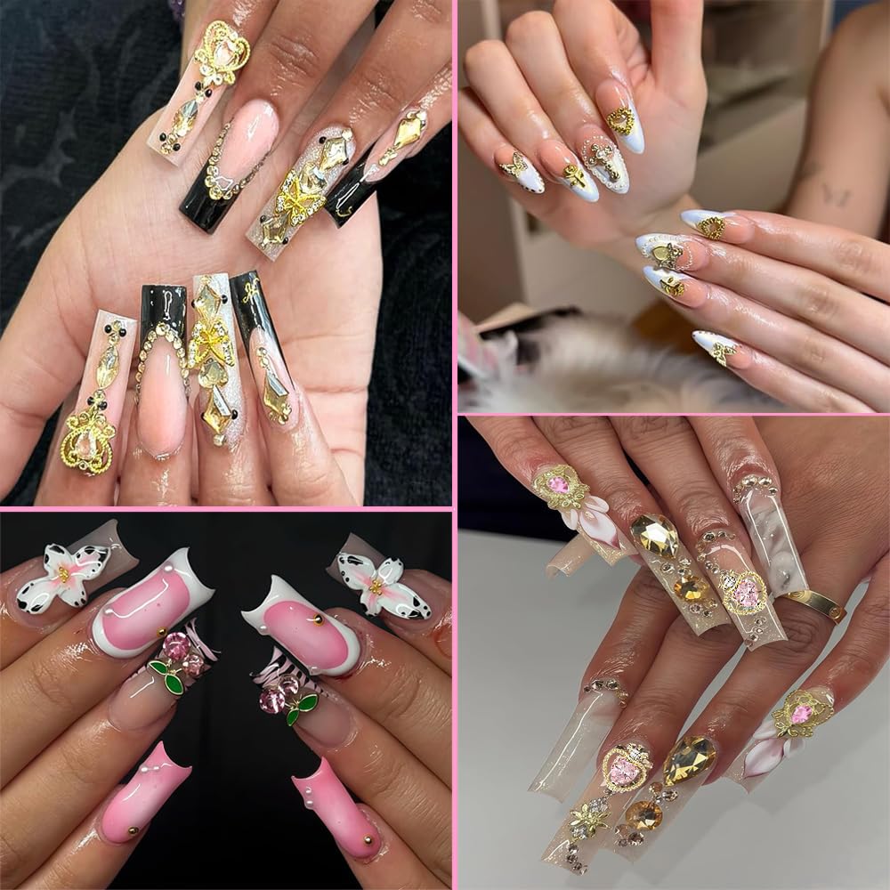 KACHIMOO lifestyle manicure with charms demonstrating finished glamorous look