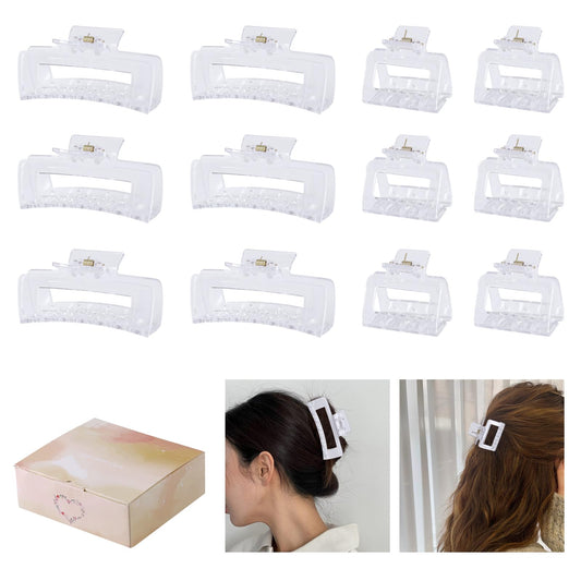 Kacmagic front packaging showing full 12-piece clear clip set and neat storage benefit