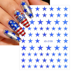 Kaefsros pedicure example on toenail demonstrating bold patriotic styling