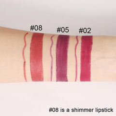 Kaely lipstick applied on lips showing matte velvet finish and smudge-resistant benefit