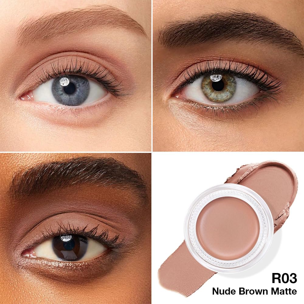 Kaely swatch on finger demonstrating rich nude brown pigment and easy application