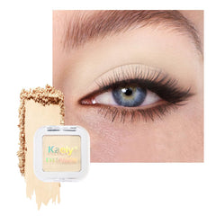 Kaely single eyeshadow front pan showing vanilla nude shade and smooth surface benefit blending