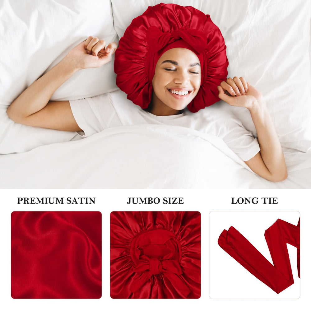 Kafteri bonnet worn during sleep protecting curls and reducing frizz