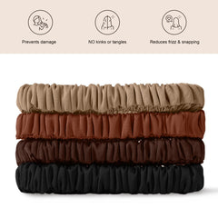 Kafteri close-up of mulberry silk texture in brown series — smooth low-friction finish