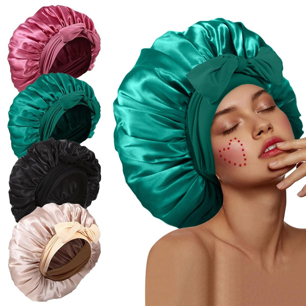 Kafteri front packaging view showing 4 satin bonnets and organized set benefit
