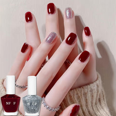 KAHSOSE evening look manicure showcasing elegant burgundy for special occasions benefit