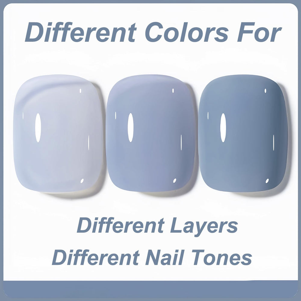 KAHSOSE nail swatch wheel showing shade range and layering benefit