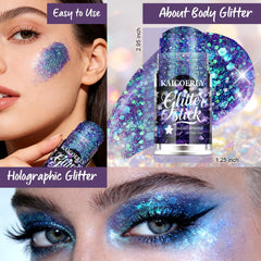 KAICOERLY chameleon shimmer applied on forearm showing color-shifting sparkle for festival-ready highlights