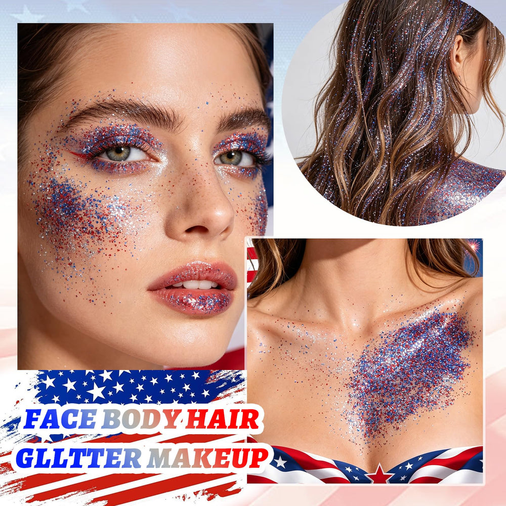 KAICOERLY glitter applied to hairline showing decorative styling versatility