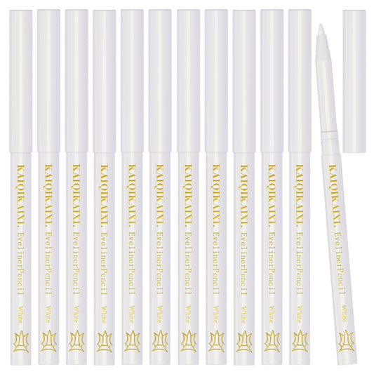 KAIQIKAIXI front packaging showing twelve white twist-up pencils and compact case benefit travel-ready organization