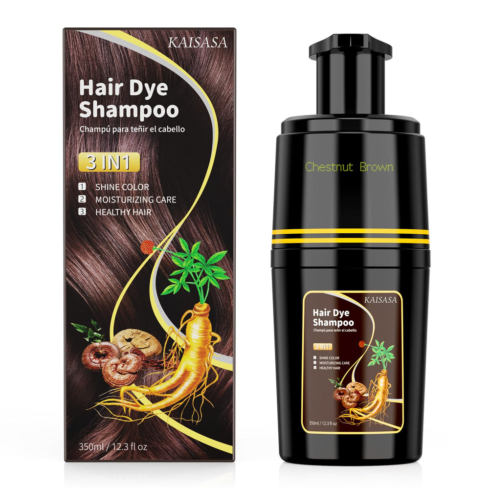 KAISASA front bottle chestnut brown showing label and benefits