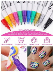 Kalolary colorful pens arranged to show 12 shades for creative variety