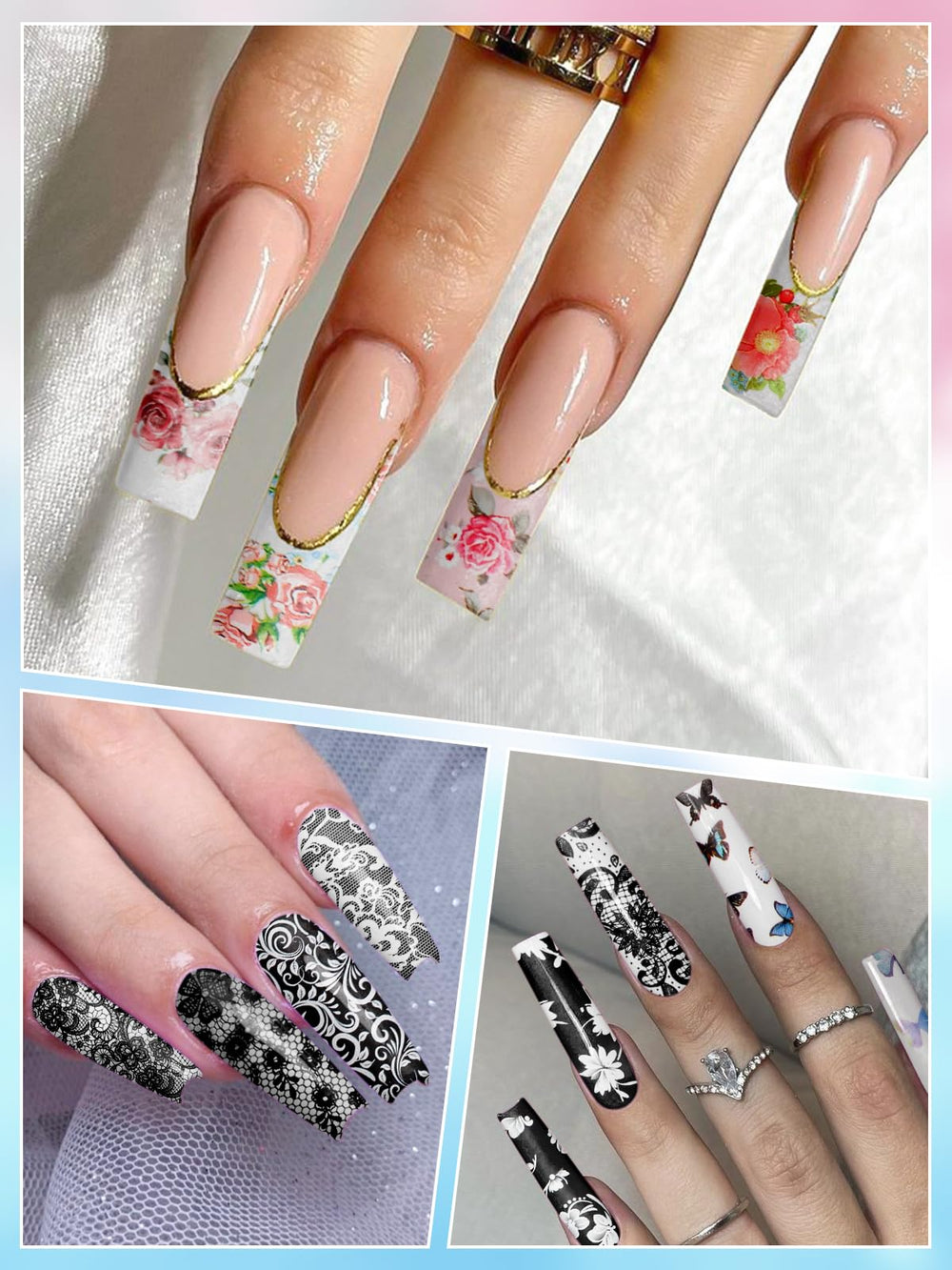 Kalolary foil transfer on nail mid-application for neat results