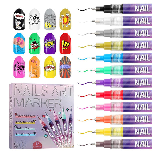 Kalolary front packaging showing 12-color set and quick-dry benefit