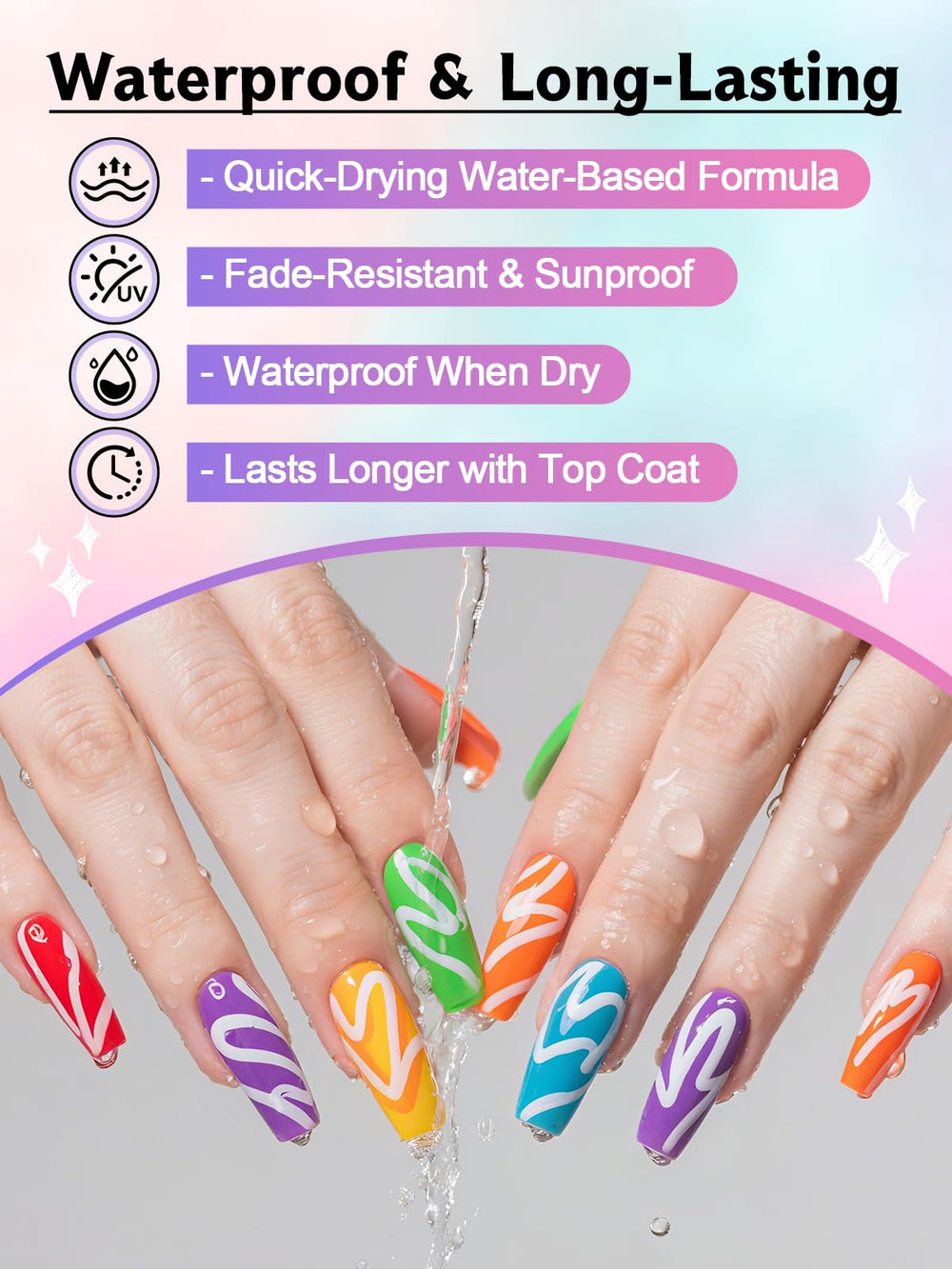 kalolary white ink detail on polished nail for clean contrast