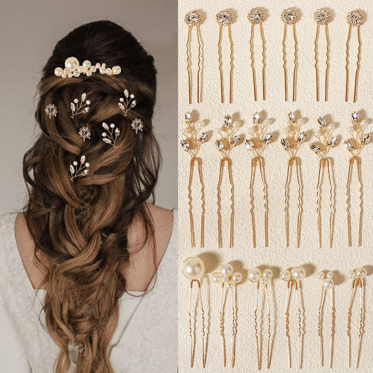 KALOLIA front view of gold hair pins showcasing set and packaging benefit styling ease