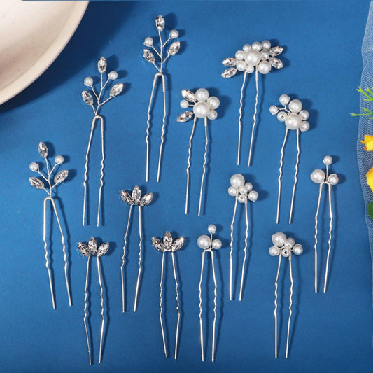 KALOLIA front view of 13-piece hair pins showing elegant packaging and set