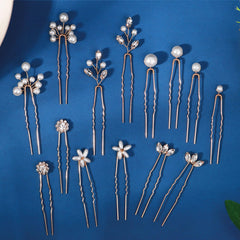 KALOLIA pins inserted into a coiled bun updo, secure hold and decorative enhancement