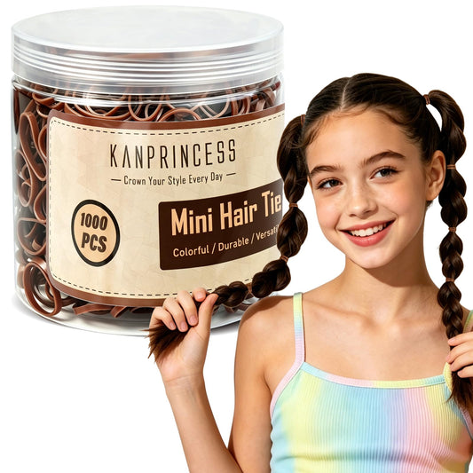 KANPRINCESS front pack of brown mini bands showing quantity and compact storage benefit