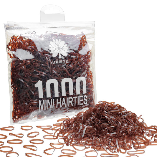 KANPRINCESS front packaging showing 1000 brown mini bands and easy storage