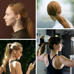 KANPRINCESS hair tie in a ponytail demonstrating secure comfortable hold