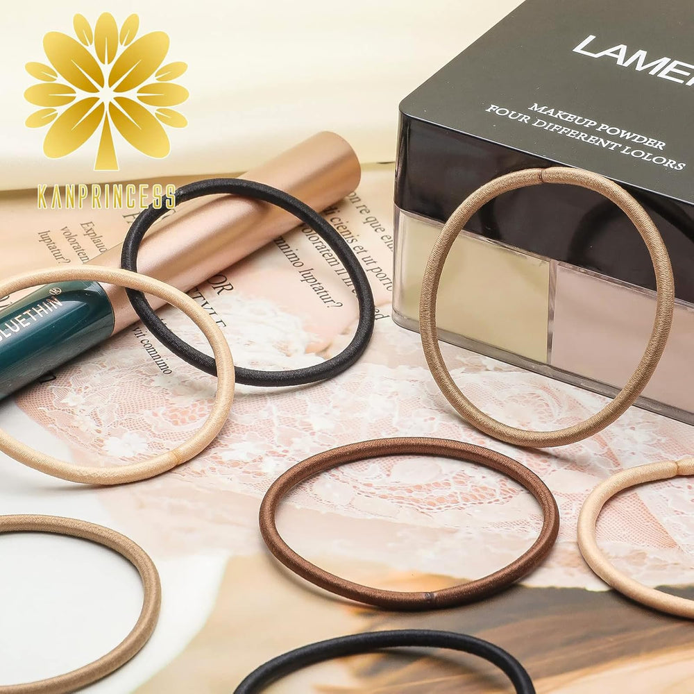 KANPRINCESS hair ties arranged in bathroom setting for daily accessibility