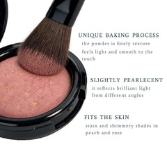 K'APEINE cheek application in use demonstrating natural glow and blendability