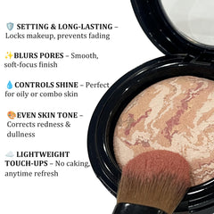 K'APEINE close-up of marble powder texture highlighting silky, blendable finish benefit