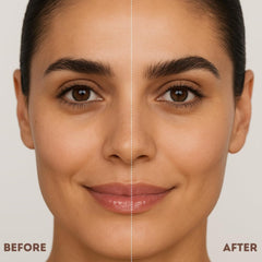 Kara Beauty before and after brows showing lifted laminated effect