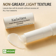Karl&Häns open cap revealing colorless balm for easy application