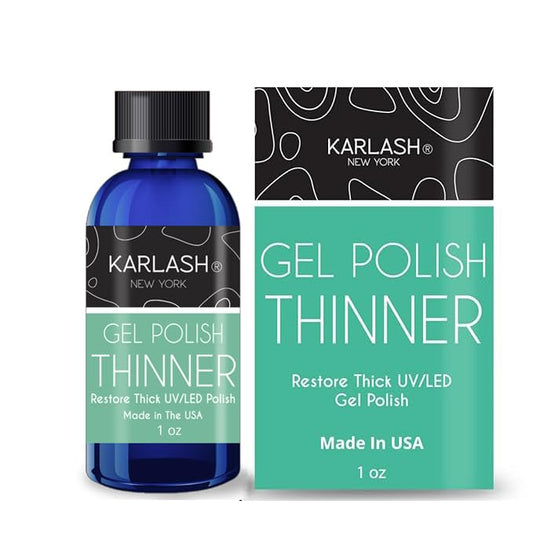 Karlash gel polish thinner front packaging showing 1 oz bottle and dropper for easy restoration