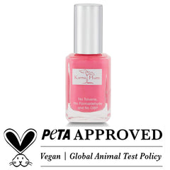 karma organic swatch on nails demonstrating true color payoff and smooth finish
