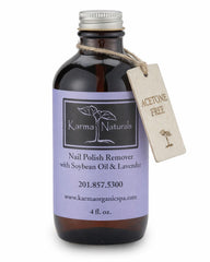 karma organic front bottle showing clear label and 4 fl oz volume, gentle removal benefit