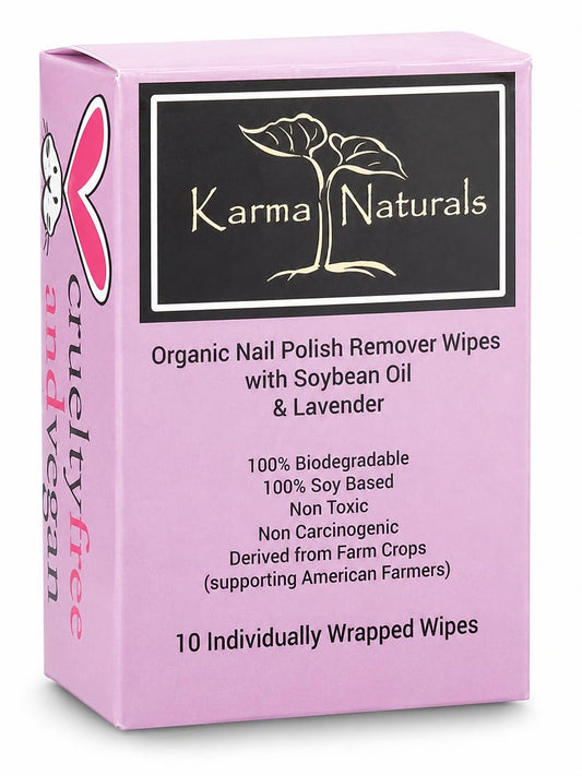 Karma Organic front packet showing branding and travel-ready design for convenience
