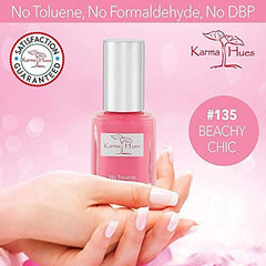 karma organic polish application in progress showing fast-dry convenience