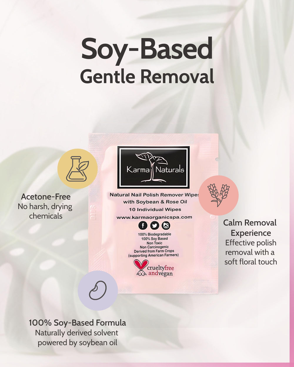 karma organic open sachet with single wipe ready to use for quick touch-ups