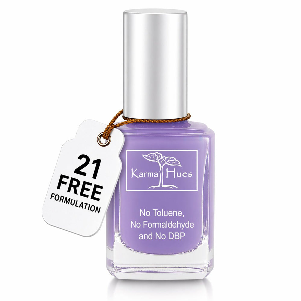 karma organic front bottle showing neutral STRAPPY SANDALS color and recyclable glass