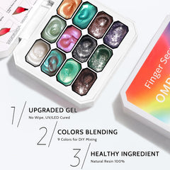Karroy nail with chrome finish demonstrating reflective aurora effect for striking shine