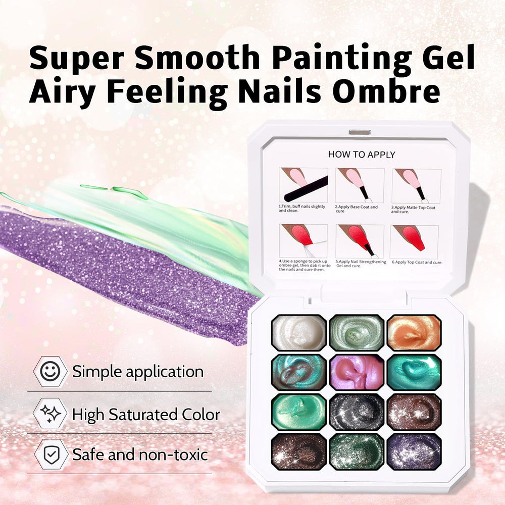 Karroy sponge ombre in use creating gradient nails quickly and easily with even color transfer