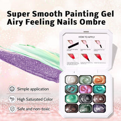 Karroy sponge ombre in use creating gradient nails quickly and easily with even color transfer