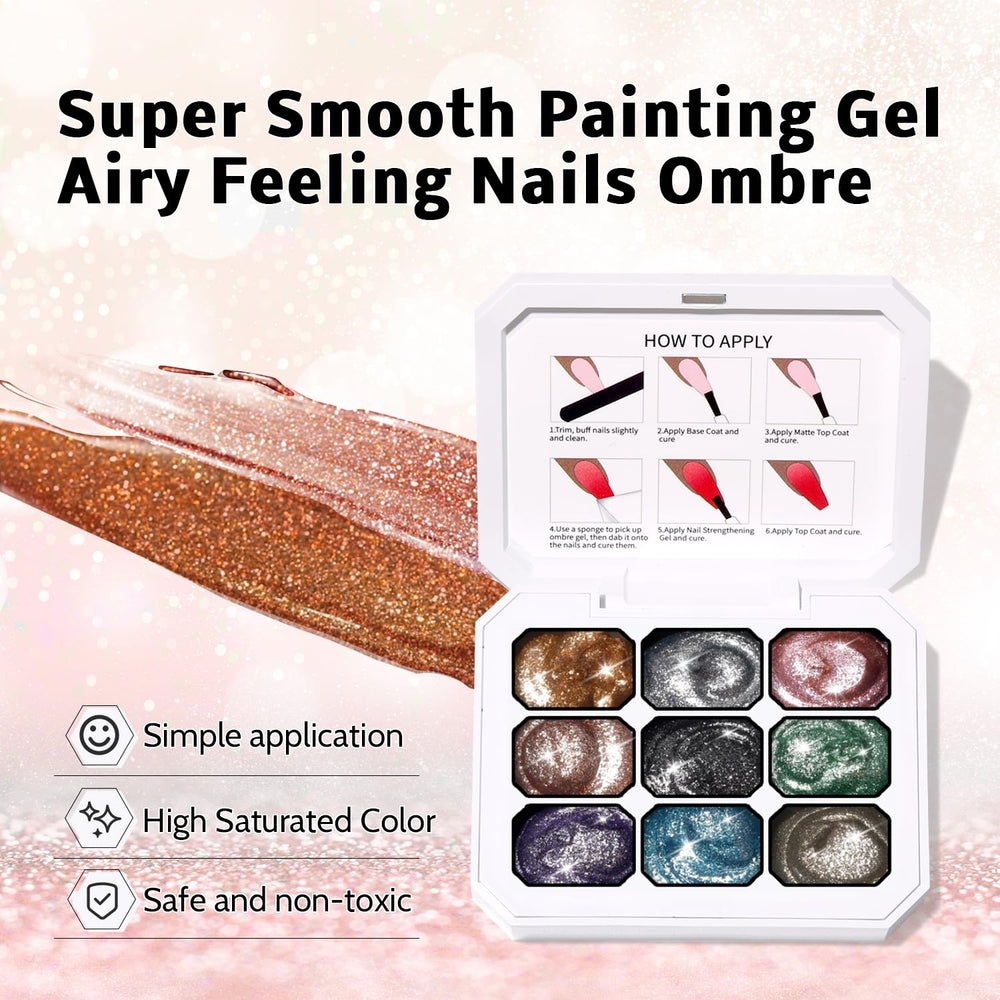 Karroy sponge patting in action creating an ombre nail for quick gradient results