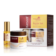 Karseell front packaging showing mask and oil, highlights restorative benefits