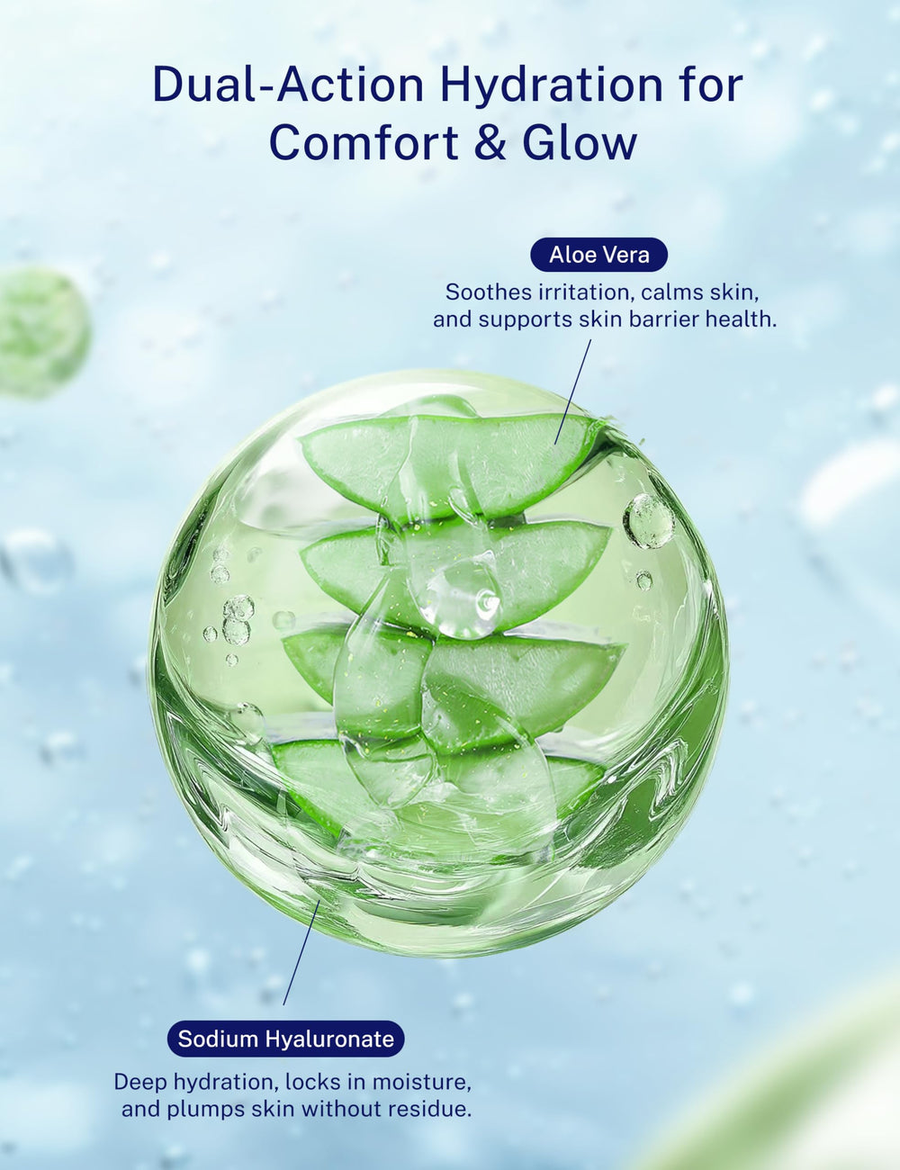 KARUNO close-up gel texture highlighting hydrating hyaluronic formula