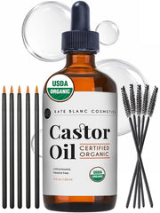 Kate Blanc Cosmetics front bottle view showing organic label and glass packaging benefit clarity