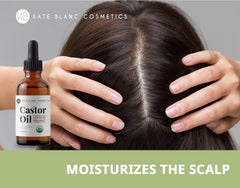 Kate Blanc Cosmetics bottle staged in bathroom setting to suggest daily routine use