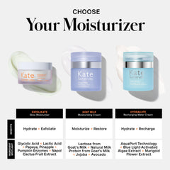 Kate Somerville jar staged on bathroom shelf conveying daily routine convenience